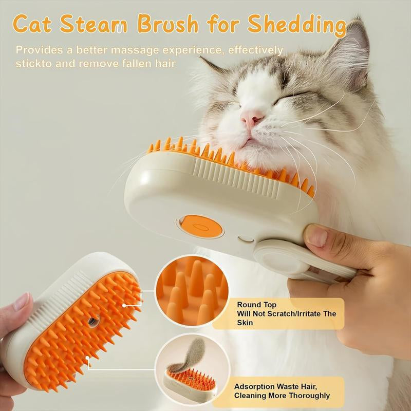 Pet Steam Brush,Cat Dog Hair Remover,Adjustable Pet Hair Remover,Pet Steamy Mist,Steam Pet Brush for Pet Hair Multifunctional Steamy Cat Brush Grooming Comb for Dogs Steam Brush &Cats Remove Flying Fur.
