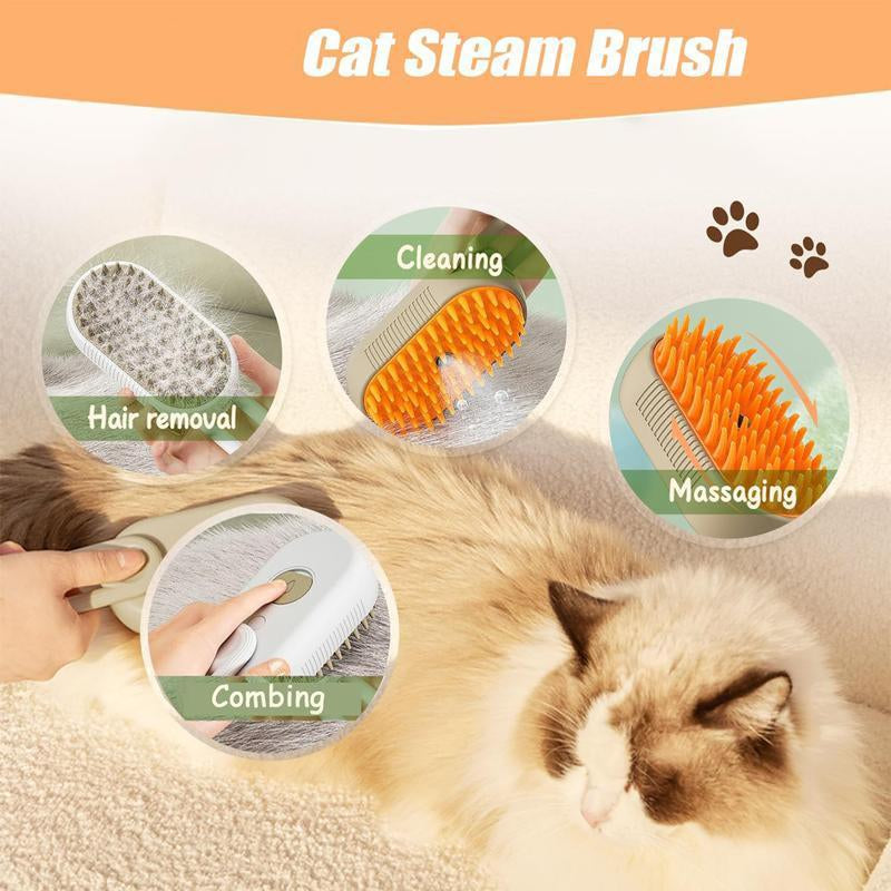 Pet Steam Brush,Cat Dog Hair Remover,Adjustable Pet Hair Remover,Pet Steamy Mist,Steam Pet Brush for Pet Hair Multifunctional Steamy Cat Brush Grooming Comb for Dogs Steam Brush &Cats Remove Flying Fur.
