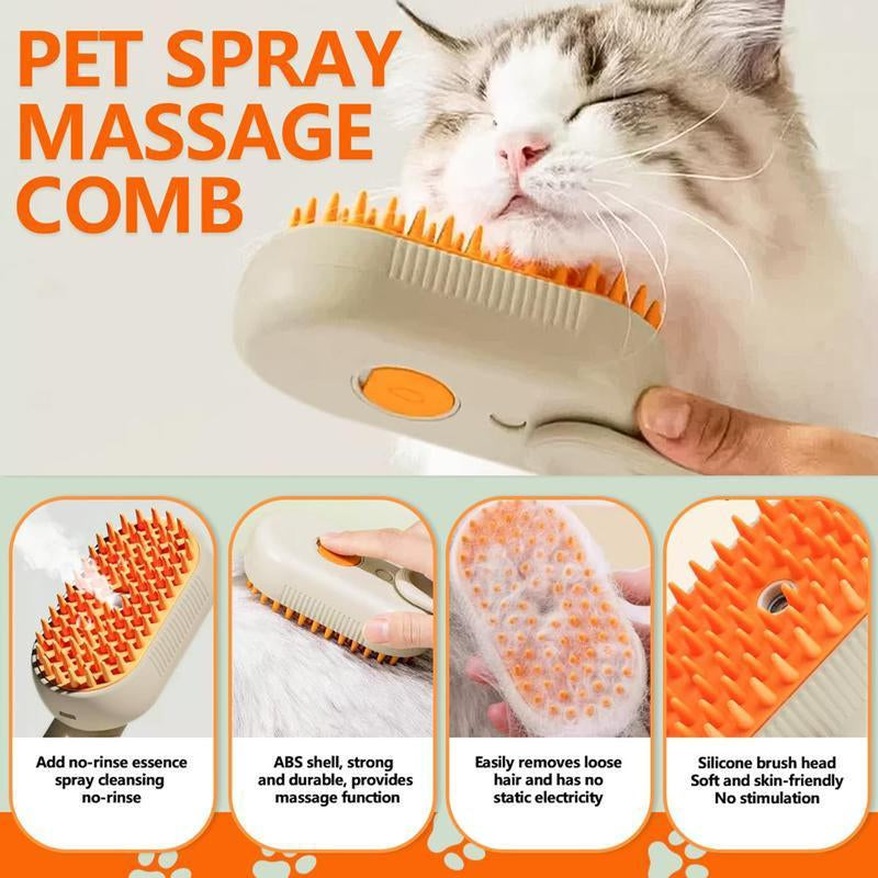 Pet Steam Brush,Cat Dog Hair Remover,Adjustable Pet Hair Remover,Pet Steamy Mist,Steam Pet Brush for Pet Hair Multifunctional Steamy Cat Brush Grooming Comb for Dogs Steam Brush &Cats Remove Flying Fur.