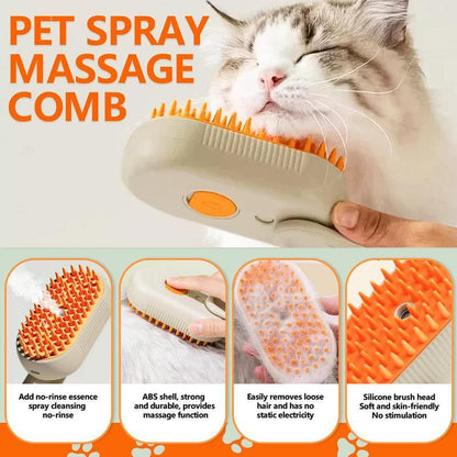 Pet Steam Brush,Cat Dog Hair Remover,Adjustable Pet Hair Remover,Pet Steamy Mist,Steam Pet Brush for Pet Hair Multifunctional Steamy Cat Brush Grooming Comb for Dogs Steam Brush &Cats Remove Flying Fur.